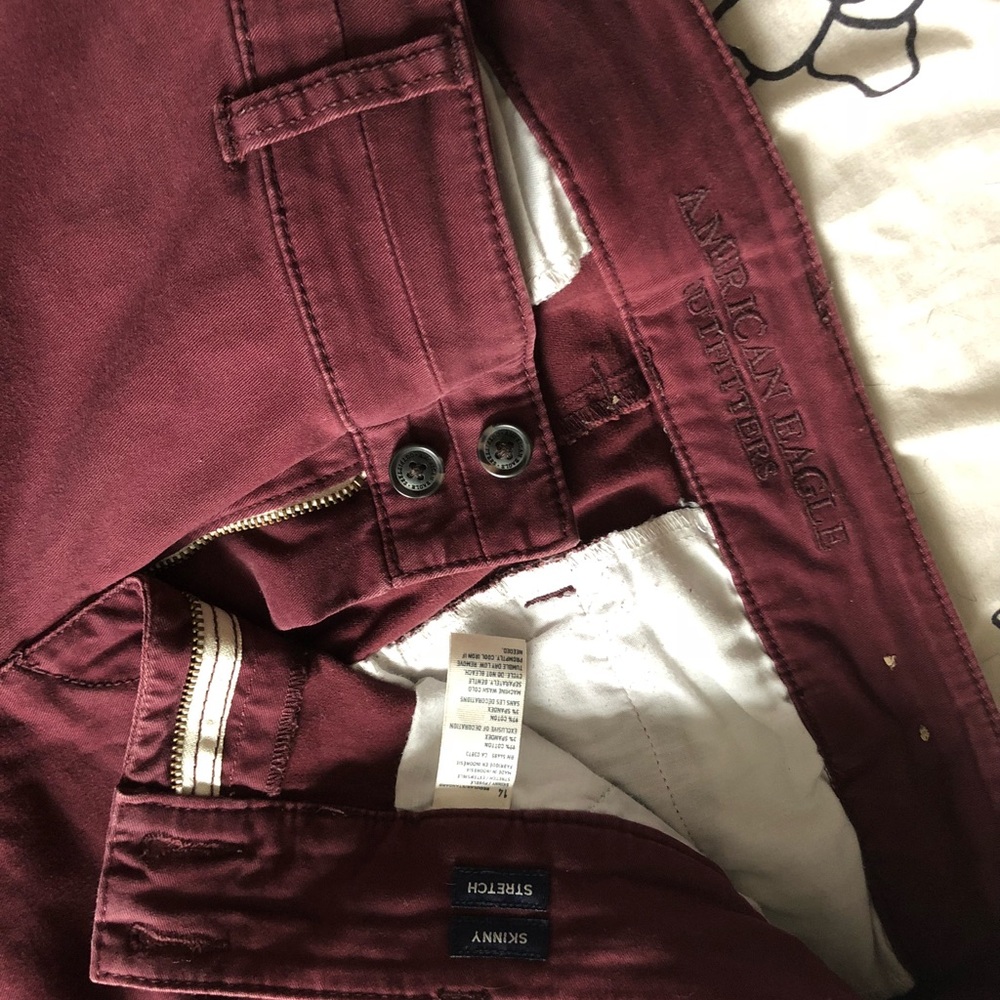 American Eagle Burgundy Chinos
